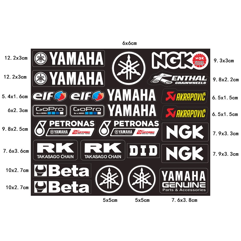 Motorcycle Gear Brands - 高級スタイリッシュなオートバイステッカーモト荷物ヘルメット用ホンダカワサキレーシングブランドロゴ DIY PVC デカール防水