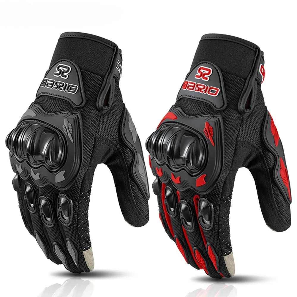Motorcycle Gear Gloves - 夏用通気性フルフィンガーバイクグローブ滑り止め耐摩耗性モトクロスレーシンググローブタッチスクリーン対応バイクグローブ