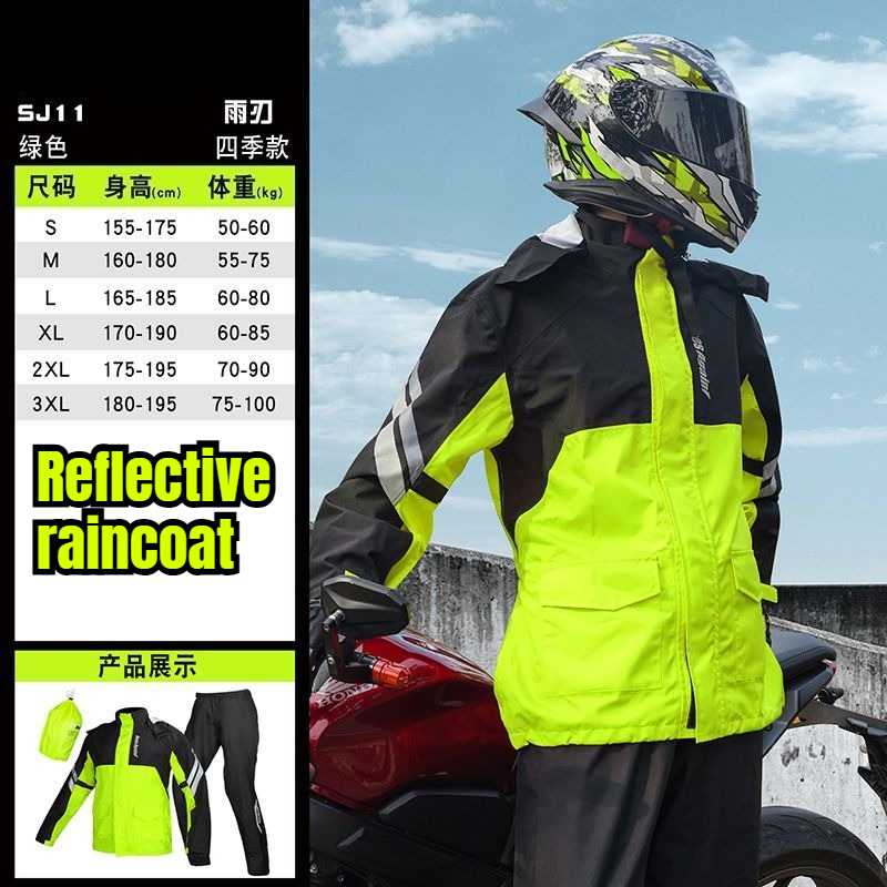 Motorcycle Gear Mens - バイク用レインスーツ 分離型 防水 ライディングギア フルボディレインコート メンズ