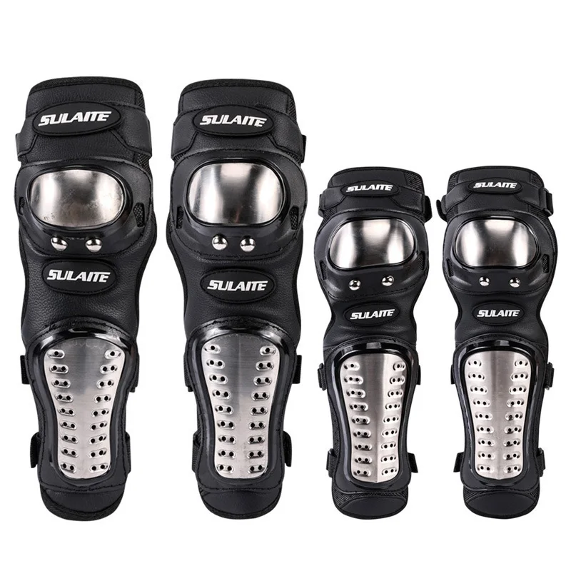 Motorcycle Gear For Sale - 4 ピース/セットオートバイニーパッドステンレス鋼モト肘膝パッドモトクロスレーシング保護具プロテクターガードキット