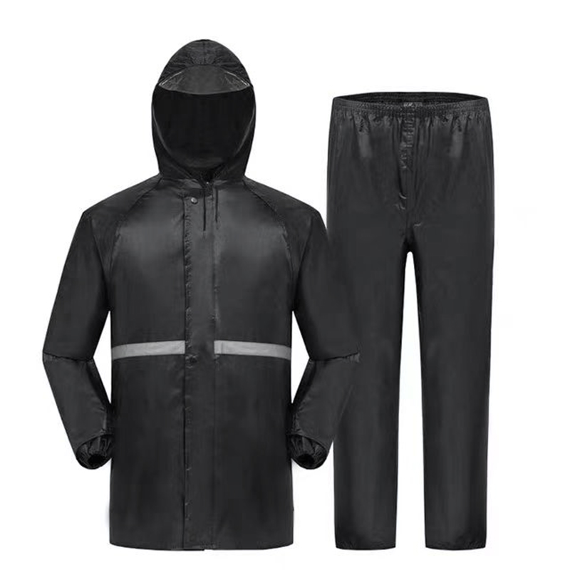Motorcycle Gear Mens - 男性と女性のための防水フード付きコートとパンツ,反射ストリップ付きアウトドアギア,オートバイのレインコート,2個