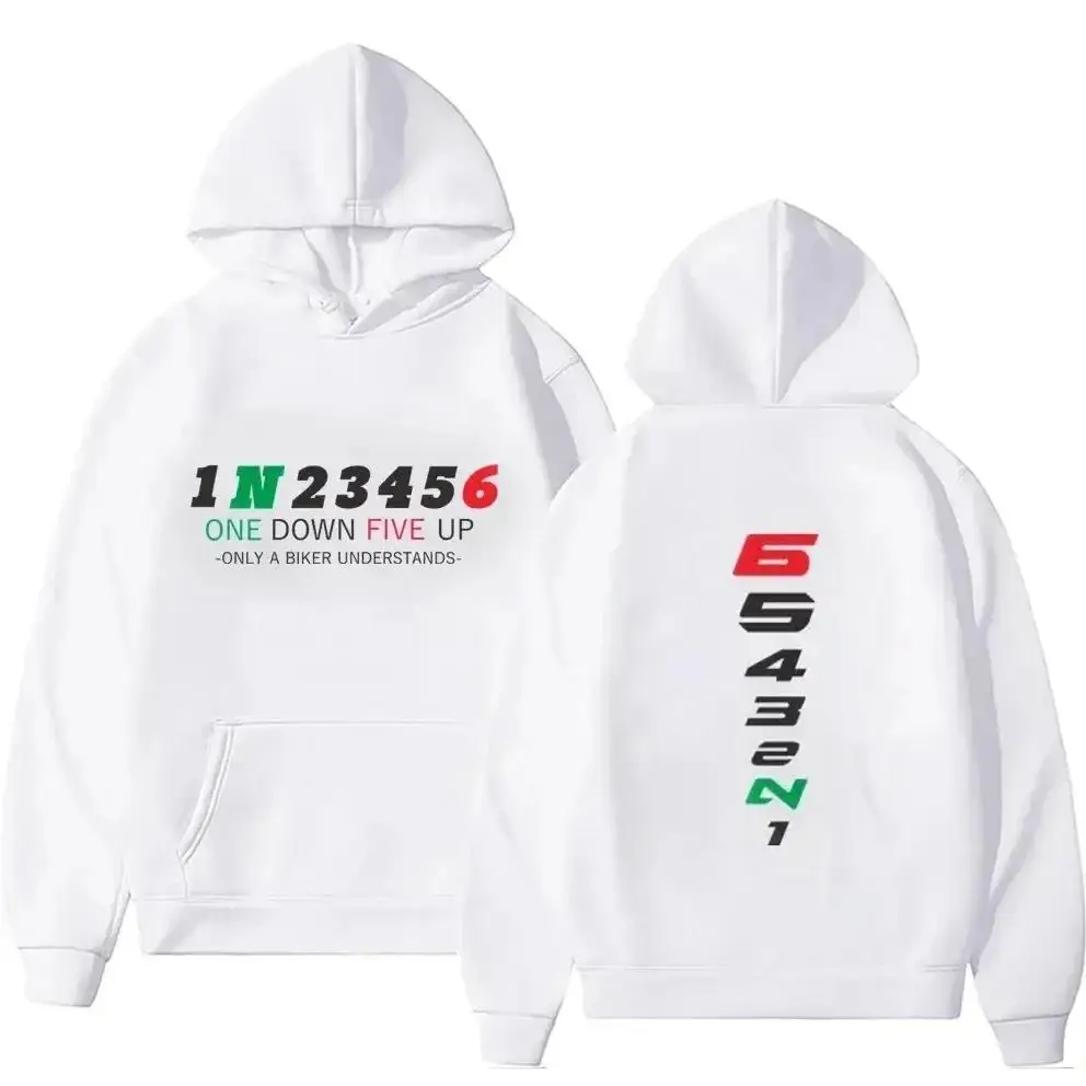 Motorcycle Gear Hoodie - メンズパーカー男性用プルオーバー服オーバーサイズスウェットシャツ1N23456オートバイギアバイカーハートビートプリントグラフィック