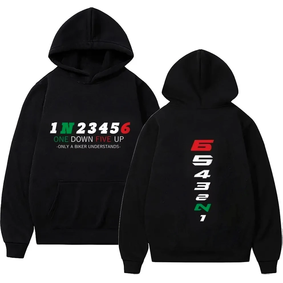 Motorcycle Gear Hoodie - 1N23456 オートバイギアバイカーハートビートプリントメンズパーカー男性プルオーバー服特大スウェットシャツグラフィック女性トラックスーツ