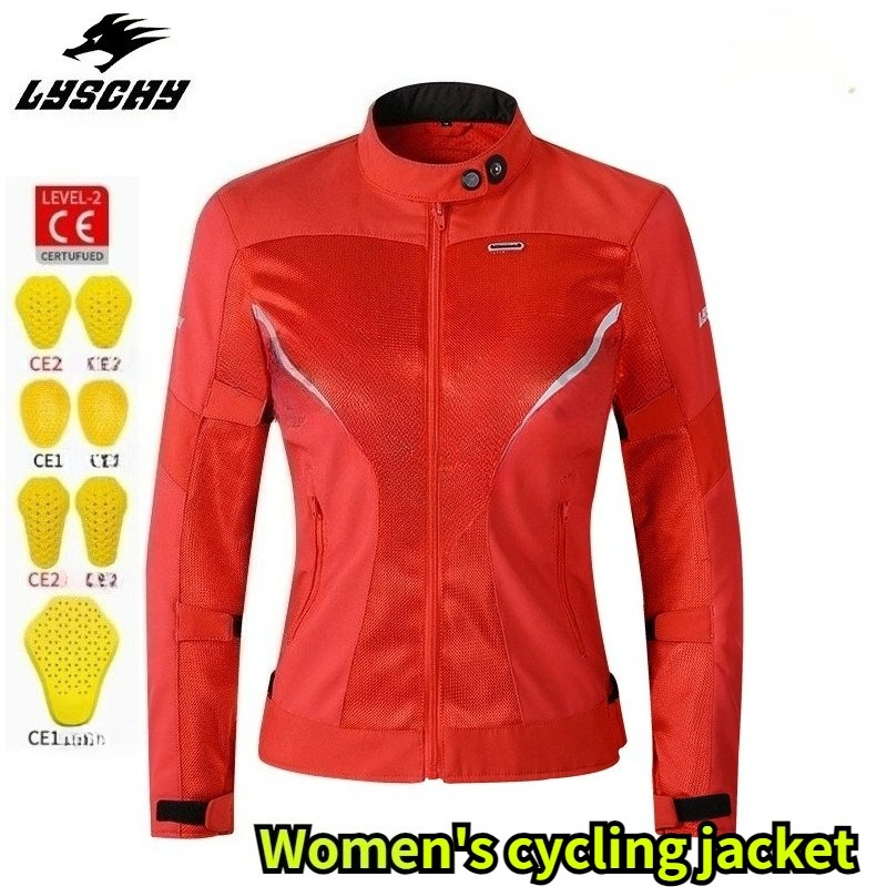 Motorcycle Gear Outfit - 女性用四季対応オートバイライディングスーツ、メッシュ通気性ストレッチ素材、耐傷性保護バイクスクーターライディングギア