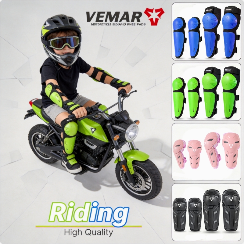 Motorcycle Gear For Sale - VEMAR子供用膝肘パッドセット、オートバイ乗車用、耐久性のあるユースキッズモトクロス安全装備肘プロテクター膝パッド