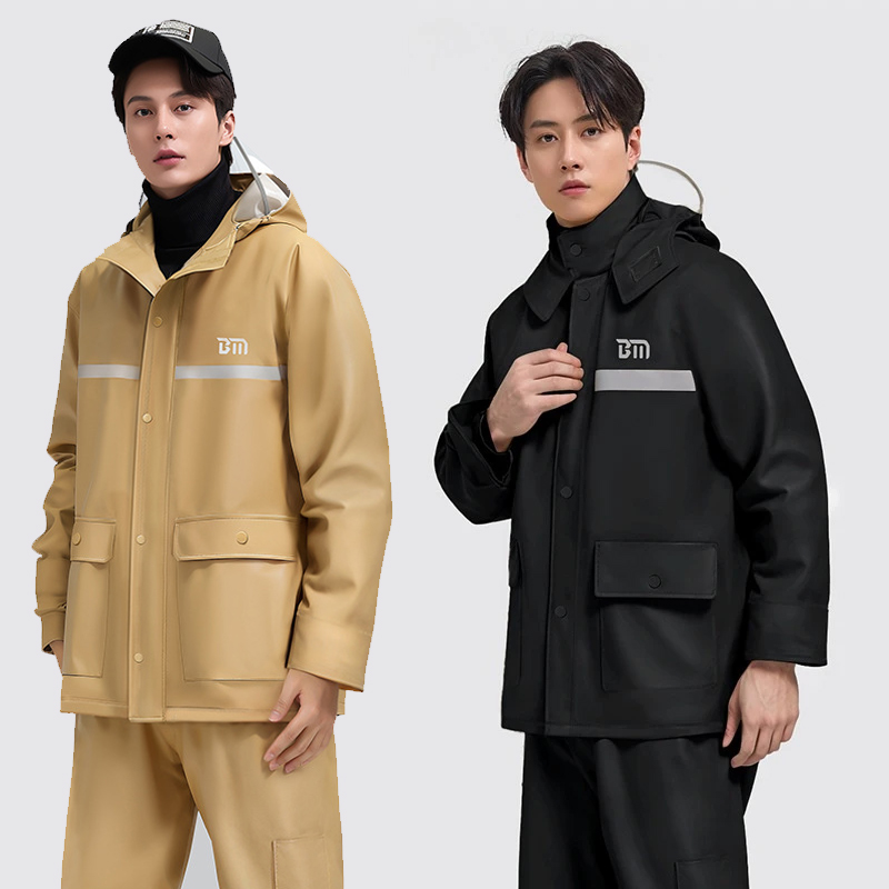 Motorcycle Gear Full Set - 厚手のバイク用レインコートセット 分割式防水レインコート 大人用 アウトドア 全身用 サイクリングレインギア