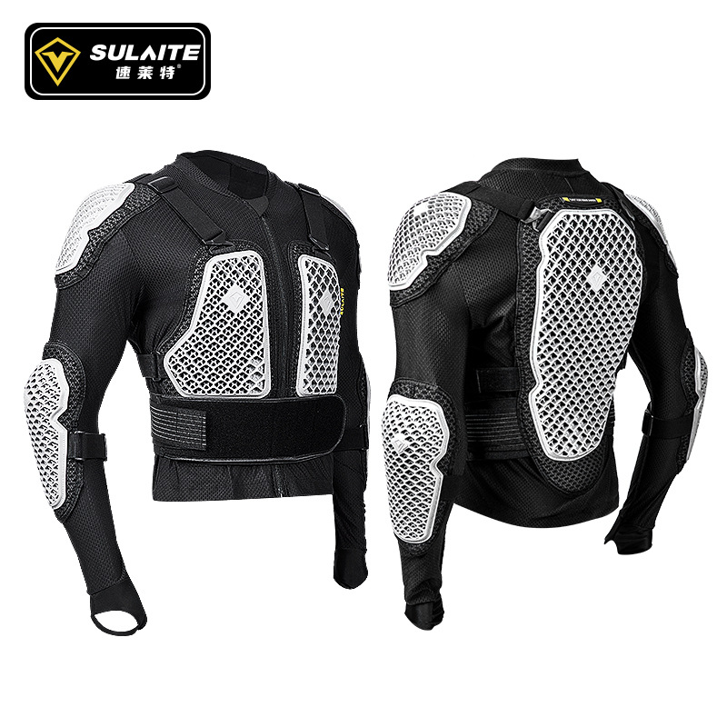 Motorcycle Gear Full Set - SULAITE オートバイジャケットパンツセット男性夏通気性フルジッパー調節可能なウエストモトライディングスーツ黒白ツーリングギア
