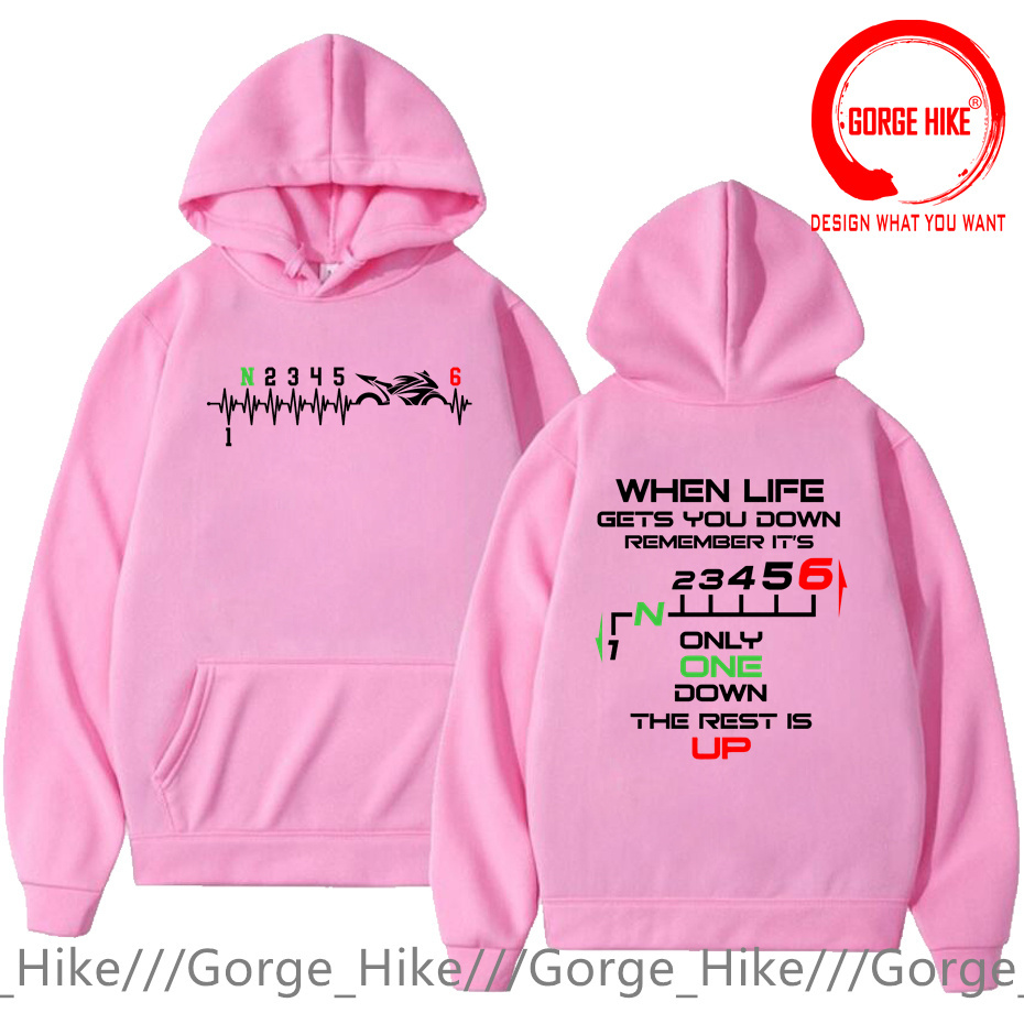 1N23456 オートバイギアシフトワンアップファイブダウン - Motorcycle Gear Hoodie のレビューと価格