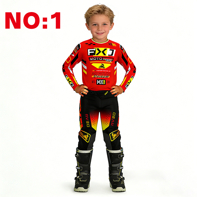 モトクロス子供用セット オートバイジャージ＆パンツ キッズ服 - Motorcycle Gear Kids のレビューと価格