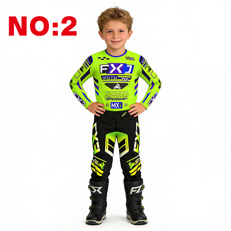 モトクロス子供用セット オートバイジャージ＆パンツ キッズ服 - Motorcycle Gear Kids のレビューと価格