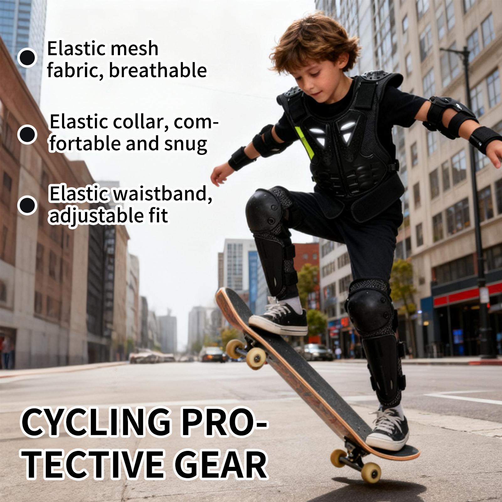 ユースモトクロスギア チェストプロテクター 肘と膝パッド付き - Motorcycle Gear Kids のレビューと価格