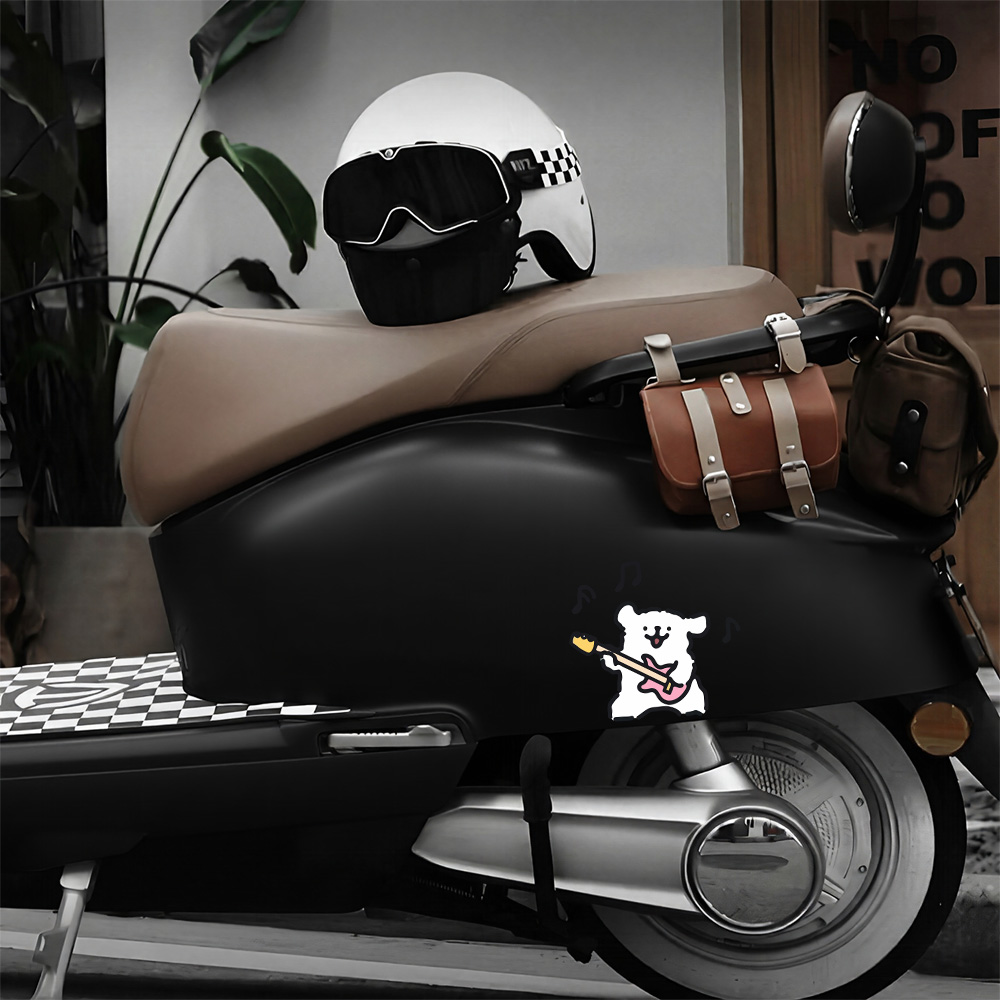 車のカスタムフロントガラスステッカーかわいいライン犬マルチー - Motorcycle Gear Auto のレビューと価格