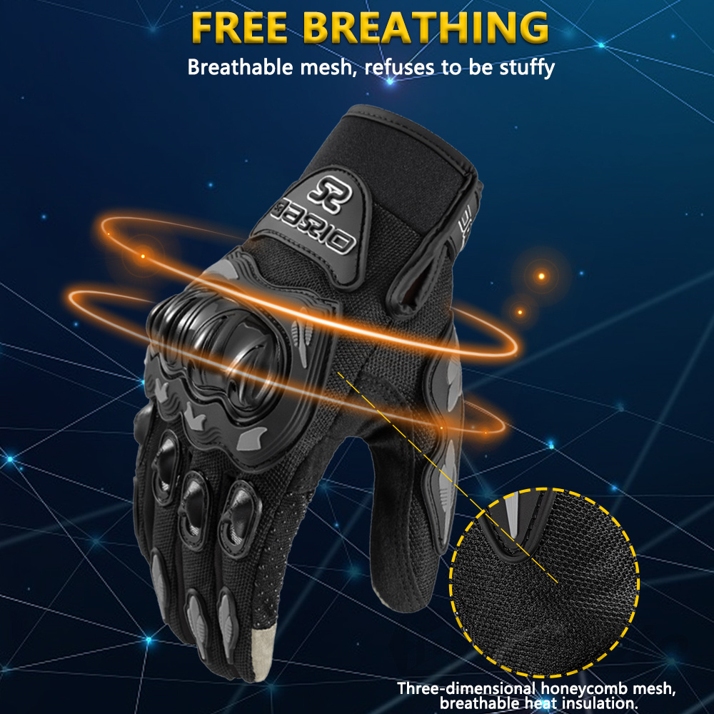 夏用通気性フルフィンガーバイクグローブ滑り止め耐摩耗性モトク - Motorcycle Gear Gloves のレビューと価格