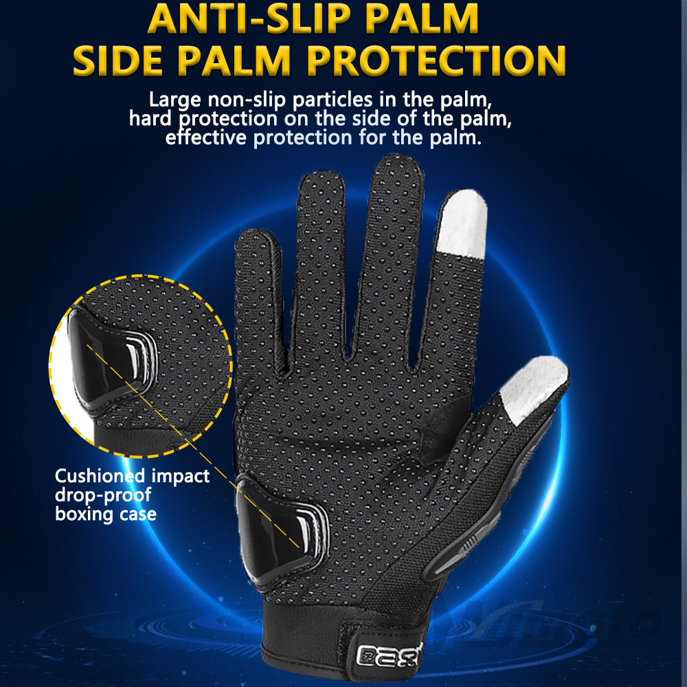 夏用通気性フルフィンガーバイクグローブ滑り止め耐摩耗性モトク - Motorcycle Gear Gloves のレビューと価格