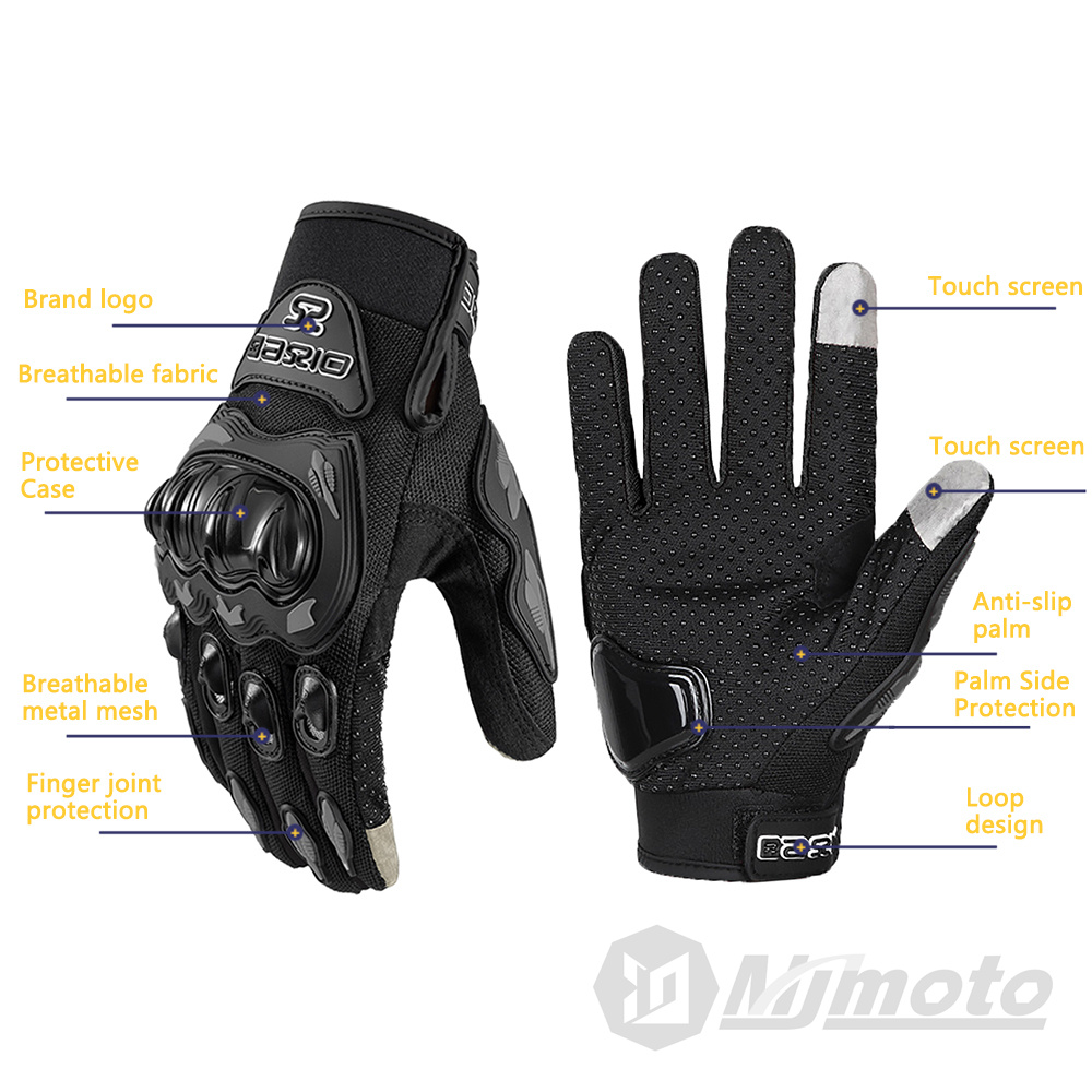 夏用通気性フルフィンガーバイクグローブ滑り止め耐摩耗性モトク - Motorcycle Gear Gloves のレビューと価格