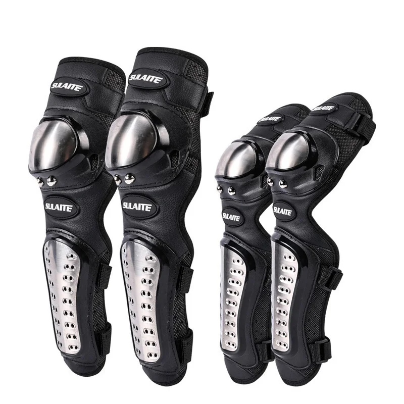 4 ピース/セットオートバイニーパッドステンレス鋼モト肘膝パ - Motorcycle Gear For Sale のレビューと価格