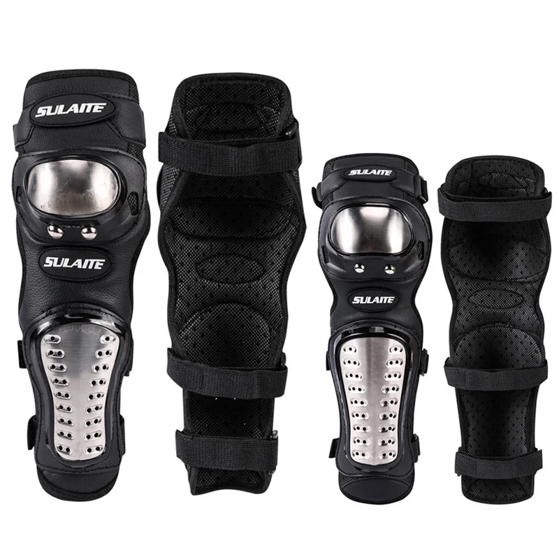 4 ピース/セットオートバイニーパッドステンレス鋼モト肘膝パ - Motorcycle Gear For Sale のレビューと価格