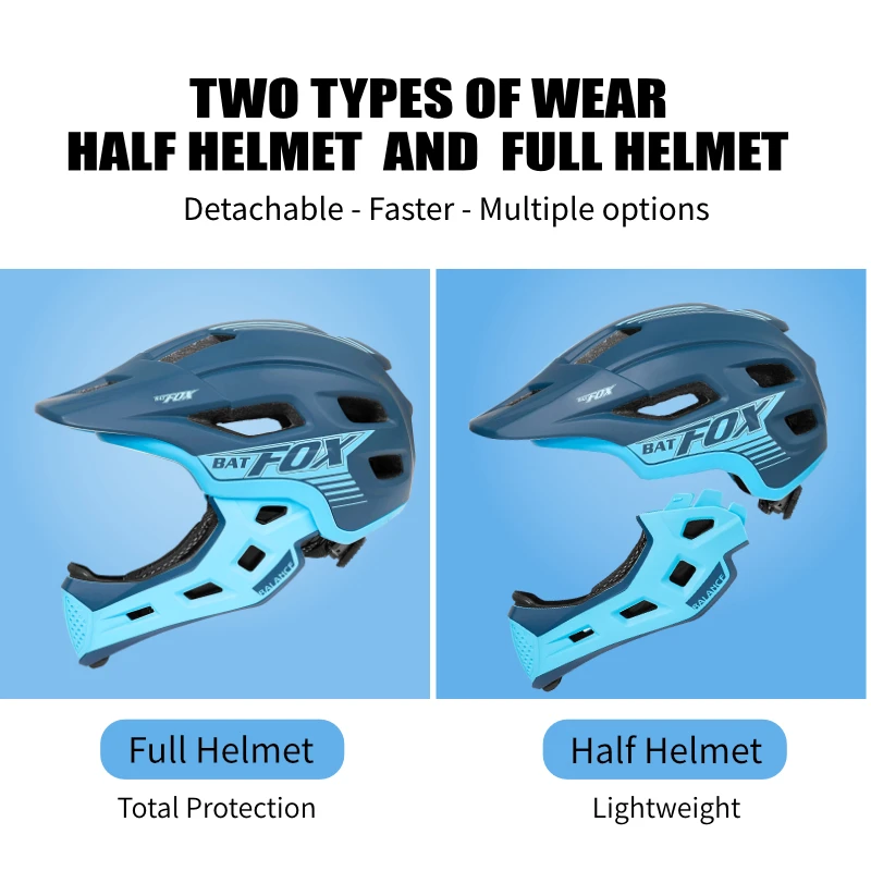 BATFOX バイクヘルメット子供用フルフェイス取り外し可能 - Motorcycle Gear Kids のレビューと価格
