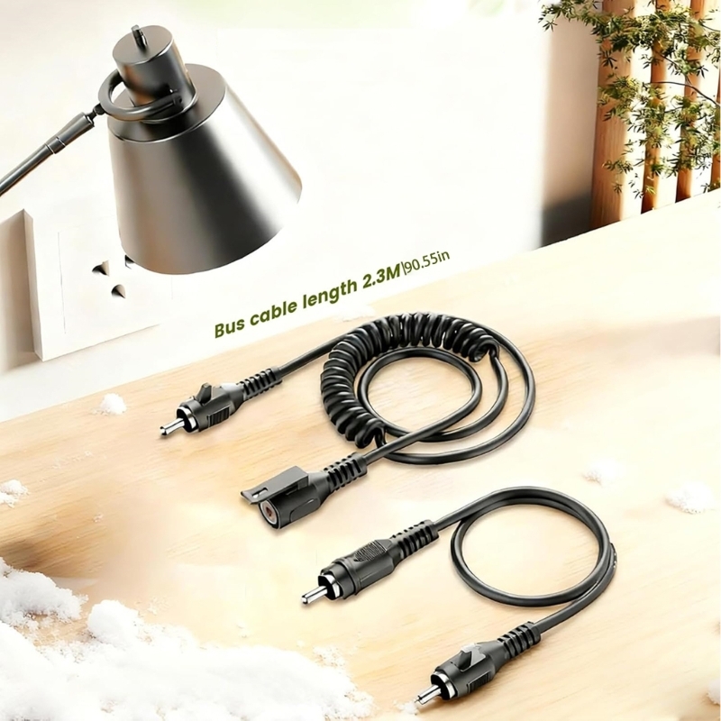 ヘルメット加熱ケーブルハーネス 12V コイル状電源リード  - Motorcycle Gear For Winter のレビューと価格