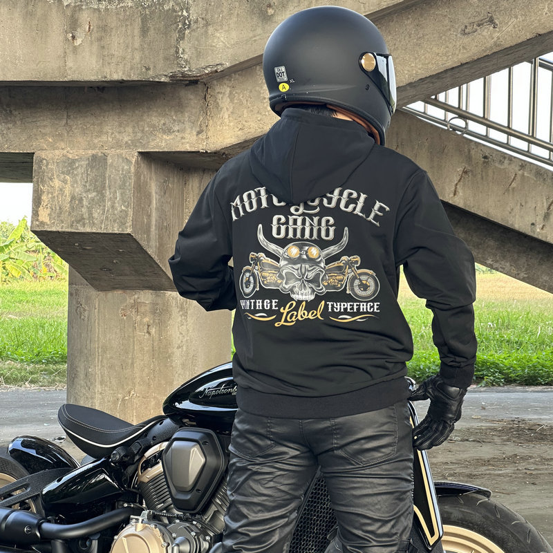 LOONG BIKER 男性女性オートバイパーカーフリース裏 - Motorcycle Gear Hoodie のレビューと価格