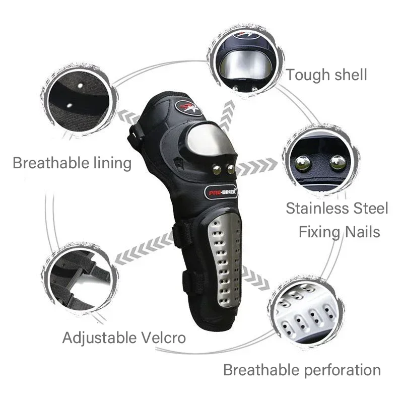 耐久性のあるステンレス鋼オートバイ膝肘パッドフルセット 4  - Motorcycle Gear Full Set のレビューと価格