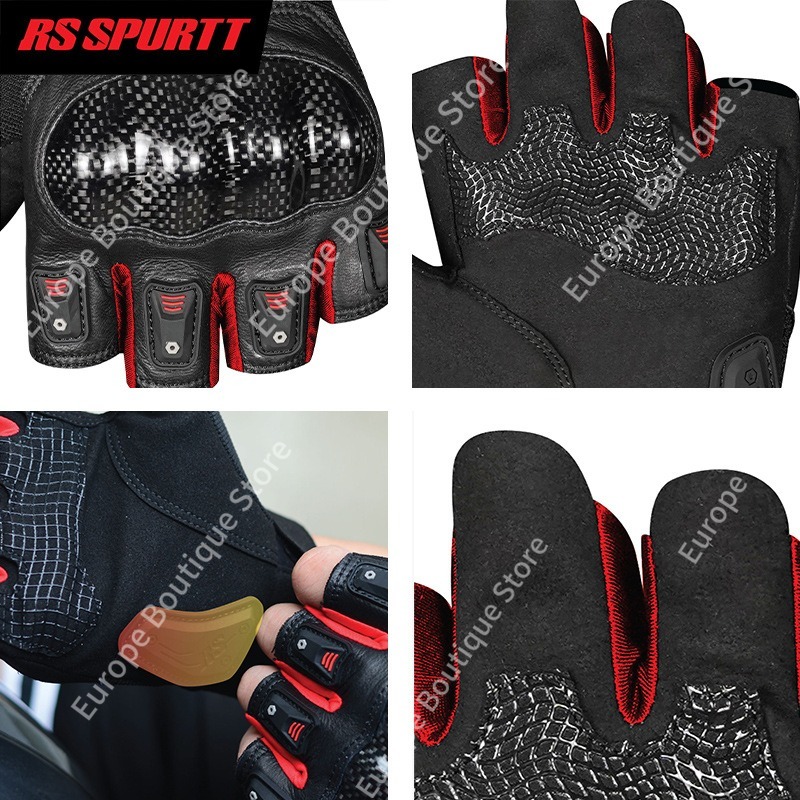 2026 夏ハーフフィンガーオートバイグローブ本物のヤギ革カ - Motorcycle Gear Gloves のレビューと価格