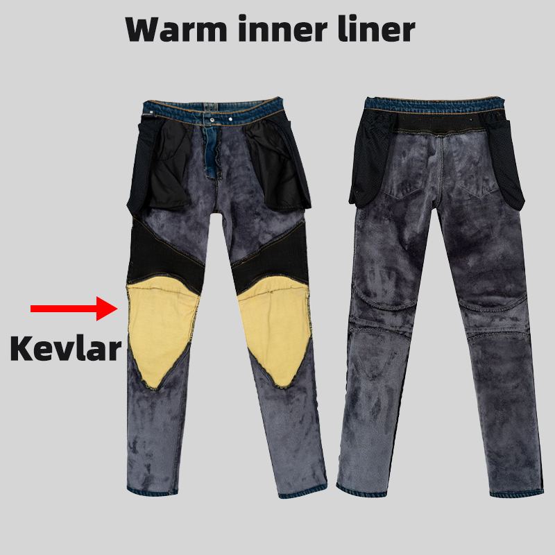 冬用バイクパンツ 暖かい メンズ ケブラー ジーンズ アウト - Motorcycle Gear For Winter のレビューと価格