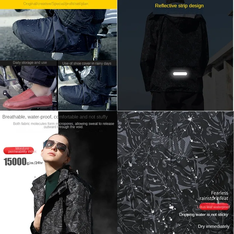 速乾性バイク用レインコートセット 男女兼用 防水全身ジャケッ - Motorcycle Gear Full Set のレビューと価格