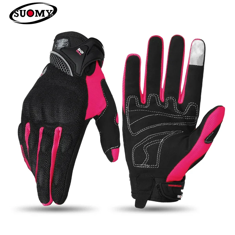 Suomy-通気性のあるフルフィンガーレーシングバイクグロー - Motorcycle Gear Gloves のレビューと価格