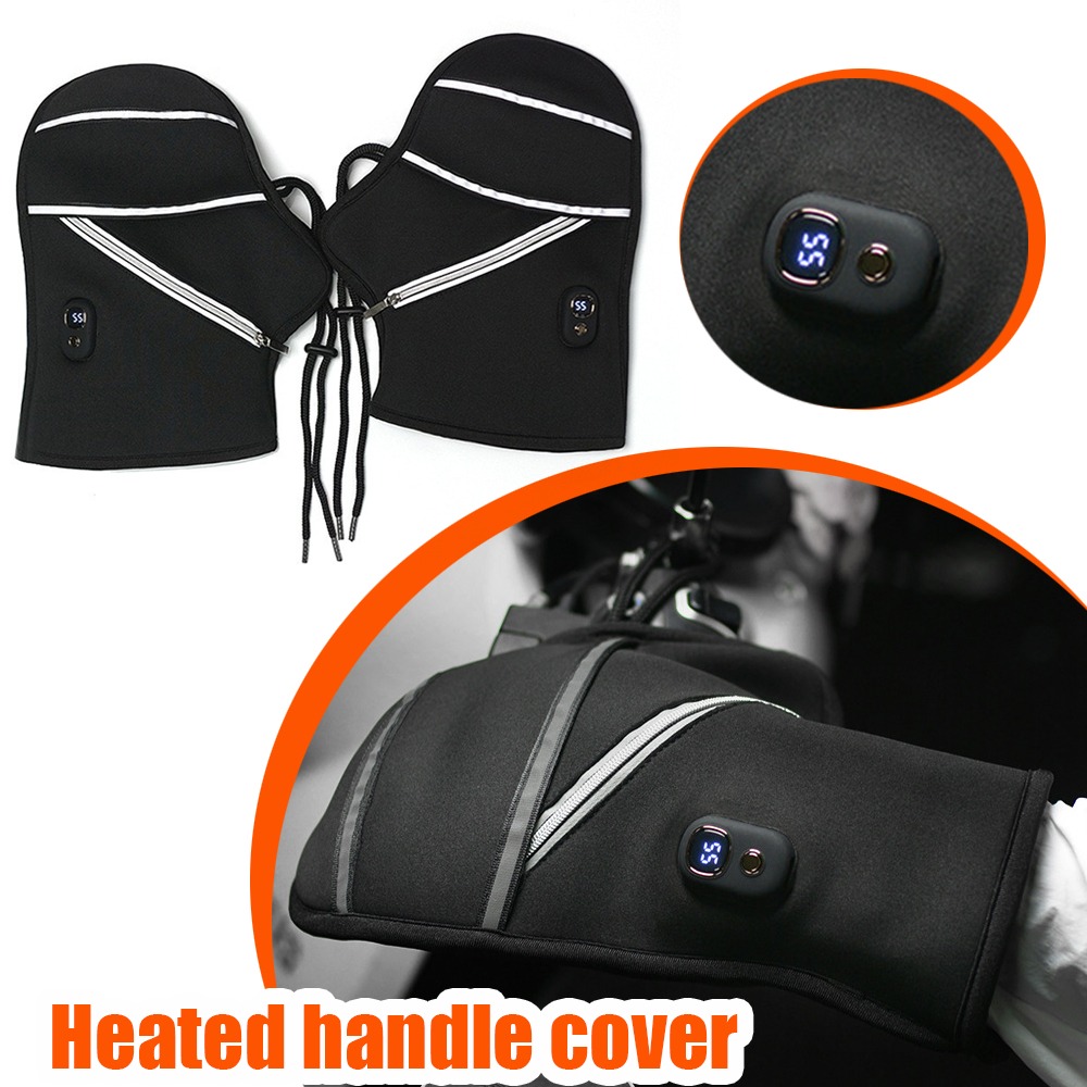 オートバイのハンドルバーカバー冬用加熱電子手袋暖かい防水電気 - Motorcycle Gear Gloves のレビューと価格