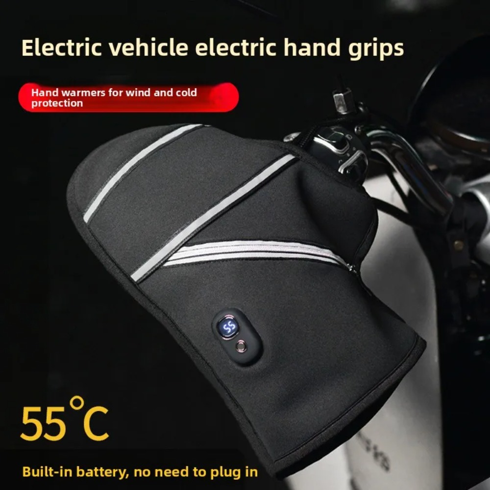 オートバイのハンドルバーカバー冬用加熱電子手袋暖かい防水電気 - Motorcycle Gear Gloves のレビューと価格