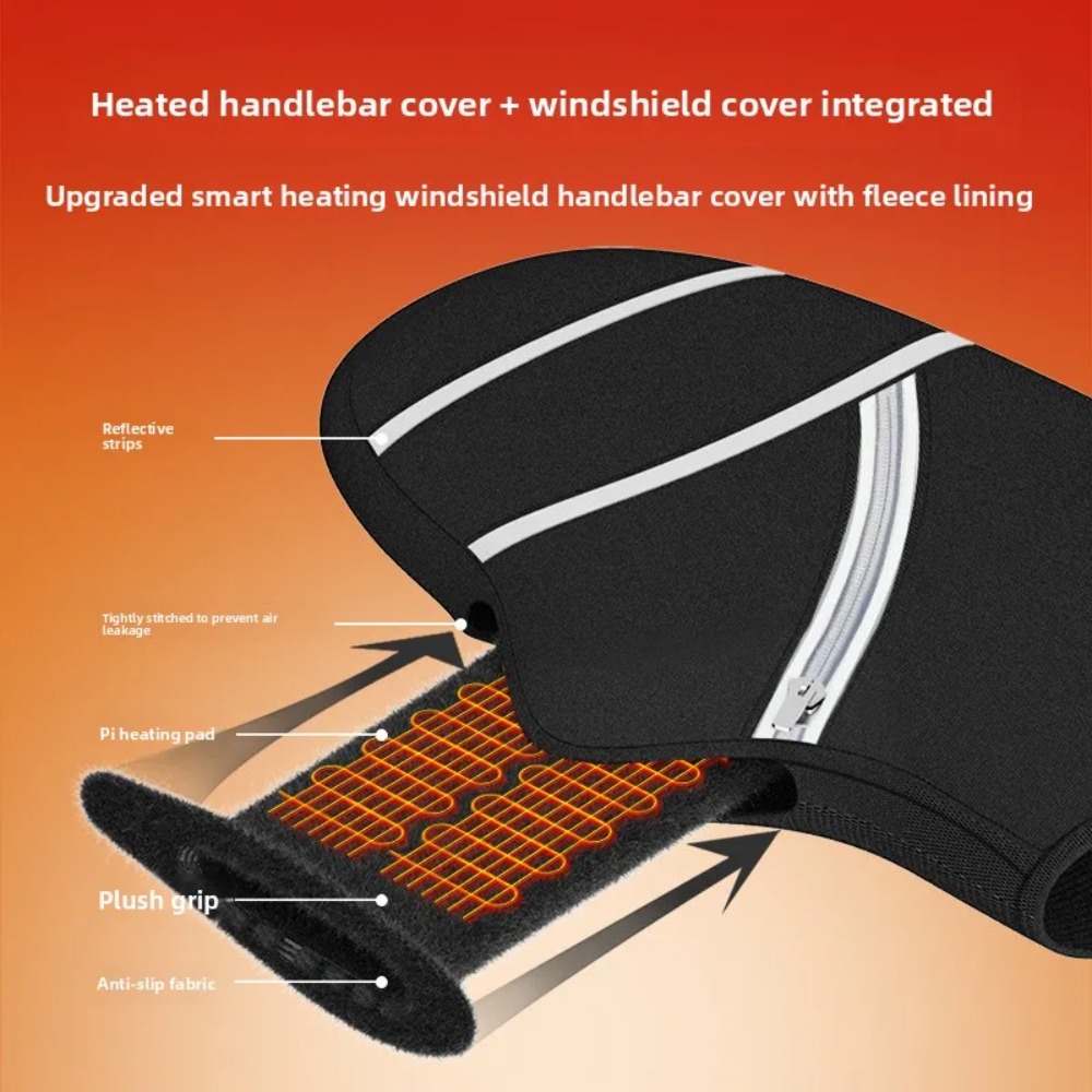 オートバイのハンドルバーカバー冬用加熱電子手袋暖かい防水電気 - Motorcycle Gear Gloves のレビューと価格