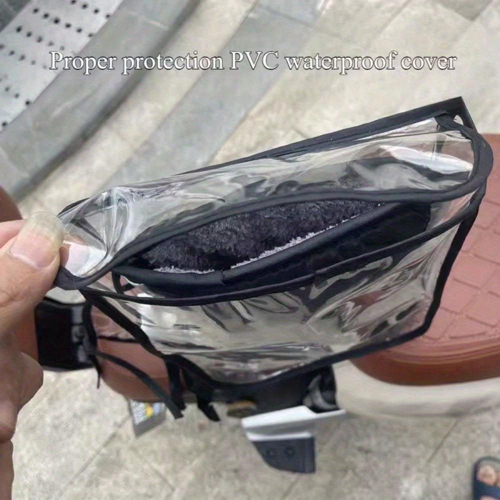 1 ペアの電動自転車透明ハンドル手袋 PVC 防風、防雨、防 - Motorcycle Gear Gloves のレビューと価格