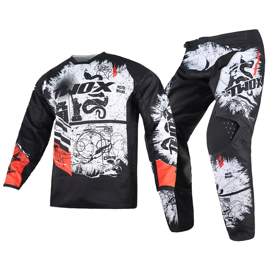 新しいモトクロスギアセット子供用 MX レーシングスーツモト - Motorcycle Gear Kids のレビューと価格